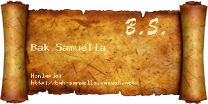 Bak Samuella névjegykártya